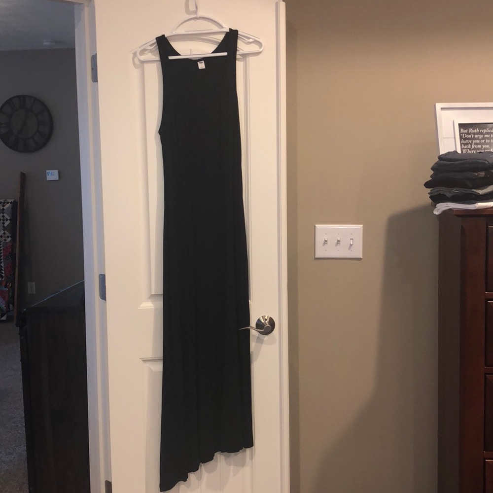 Basic black maxi dress